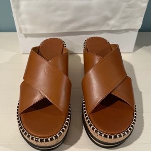 Chloé Laia Crisscross Leather Slides *BRAND NEW NEVER WORN* Size 38/8
